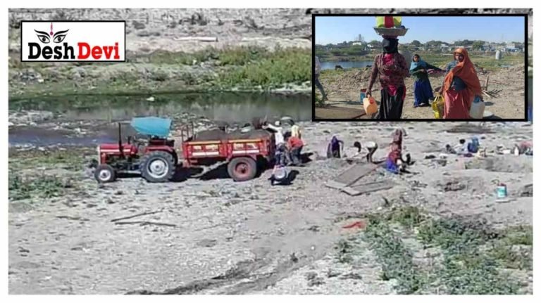 જામનગરની રંગમતી નદીમાં ચાલતું ગેર-કાયદેસર ખનન: તંત્ર અજાણ