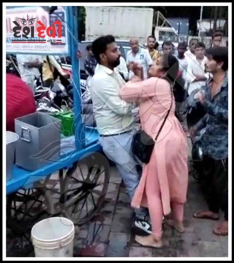 જામનગરમાં પત્નીએ પતિને જાહેરમાં લમધાર્યો : પારિવારિક ઝઘડો પહોંચ્યો રોડ પર જુવો Live VIDEO