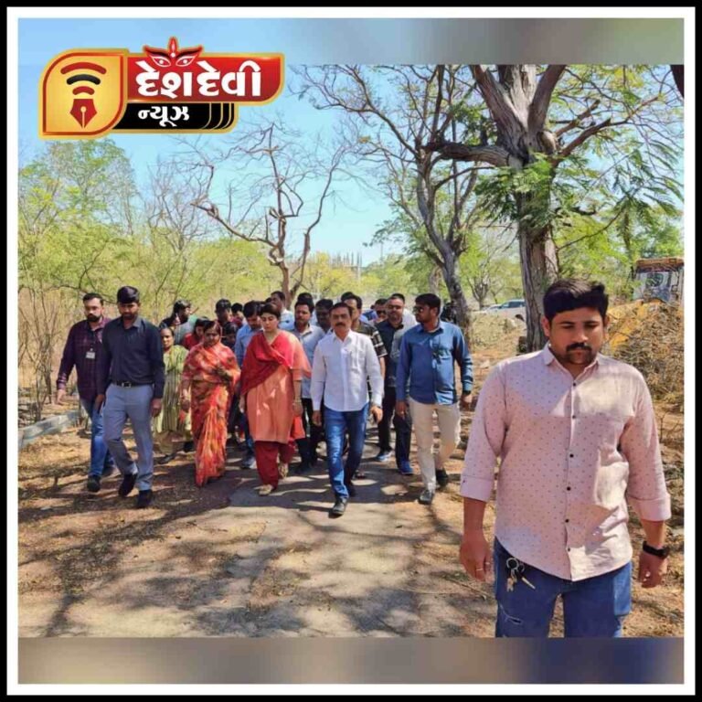 જામનગર માં ડિસ્ટ્રીક સ્પોર્ટ્સ સંકુલ માટે મંજુર થયેલા ગ્રાઉન્ડનું રીવાબા દ્વારા નિરીક્ષણ કરાયું