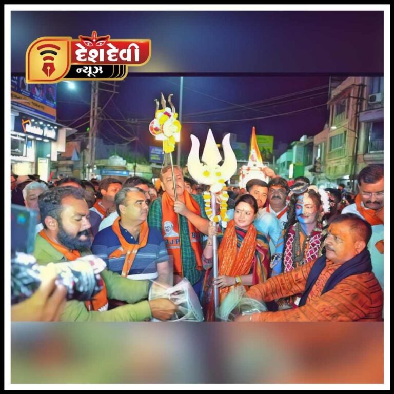 જામનગર શહેર ભાજપ દ્વારા શિવશોભા યાત્રા નું કરાયું સ્વાગત 