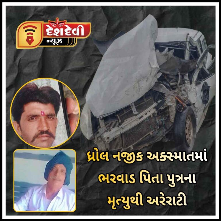 જામનગર ધ્રોળ નજીક ગોજારા અકસ્માતમાં ભરવાડ પિતા પુત્રના મૃત્યુથી અરેરાટી